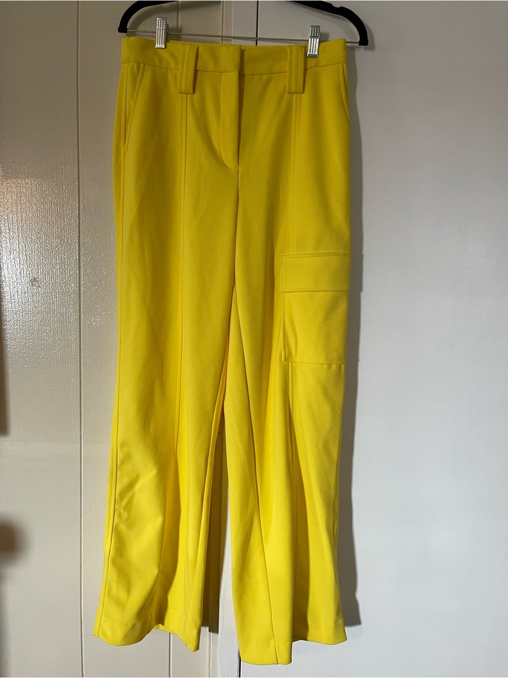 DKNY Bright Yellow Wide-Leg Cargo Pants